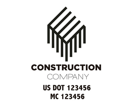 Construction company truck decal