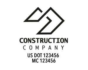 Construction company truck decal