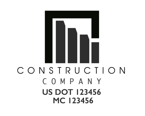 Construction company truck decal