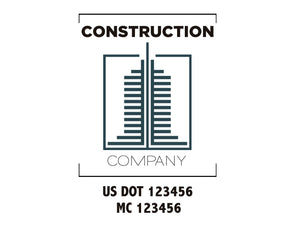 Construction company truck decal