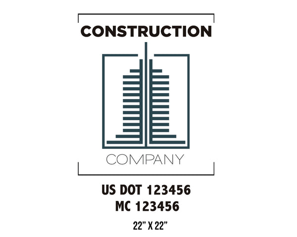 Construction company truck decal