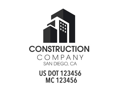 Construction company truck decal