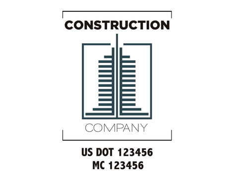 Construction company truck decal