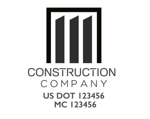 Construction company truck decal