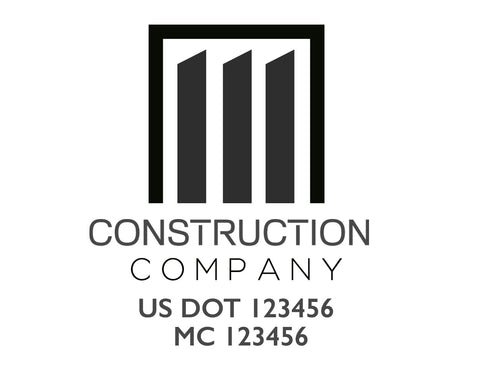 Construction company truck decal