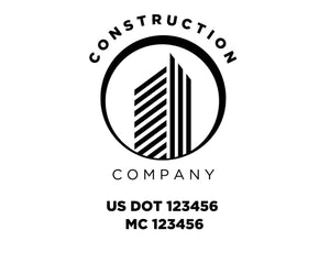 Construction company truck decal