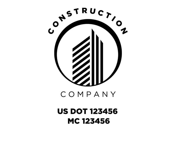 Construction company truck decal