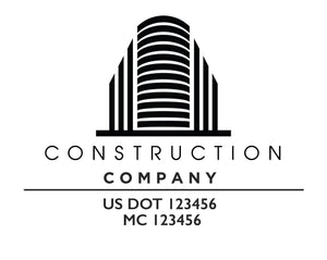 Construction company truck decal