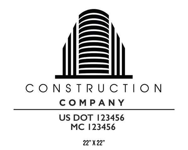 Construction company truck decal