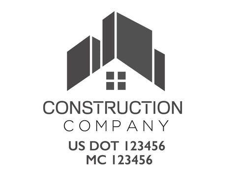 Construction company truck decal