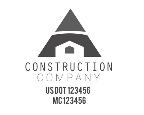 Construction company truck decal