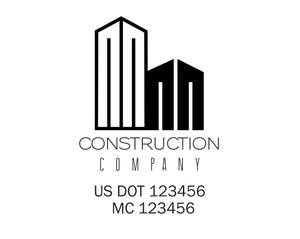 Construction company truck decal