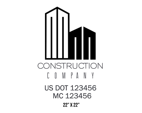 Construction company truck decal