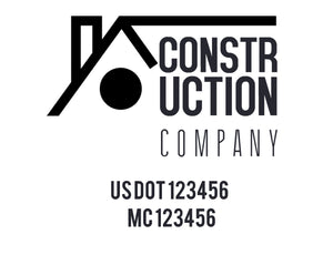 Construction company truck decal