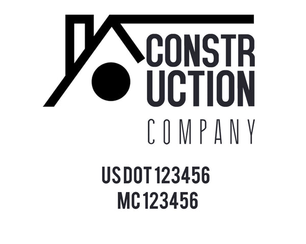 Construction company truck decal