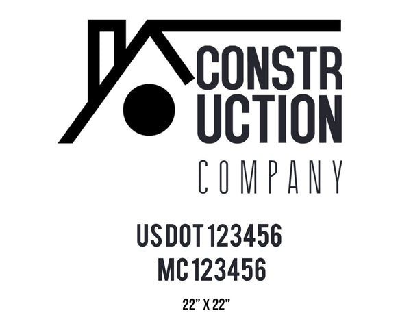 Construction company truck decal