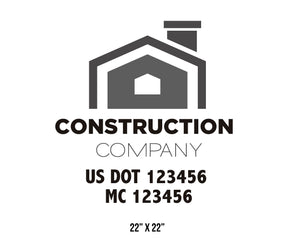 Construction company truck decal