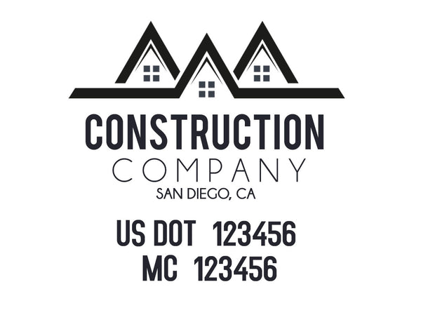 Construction company truck decal