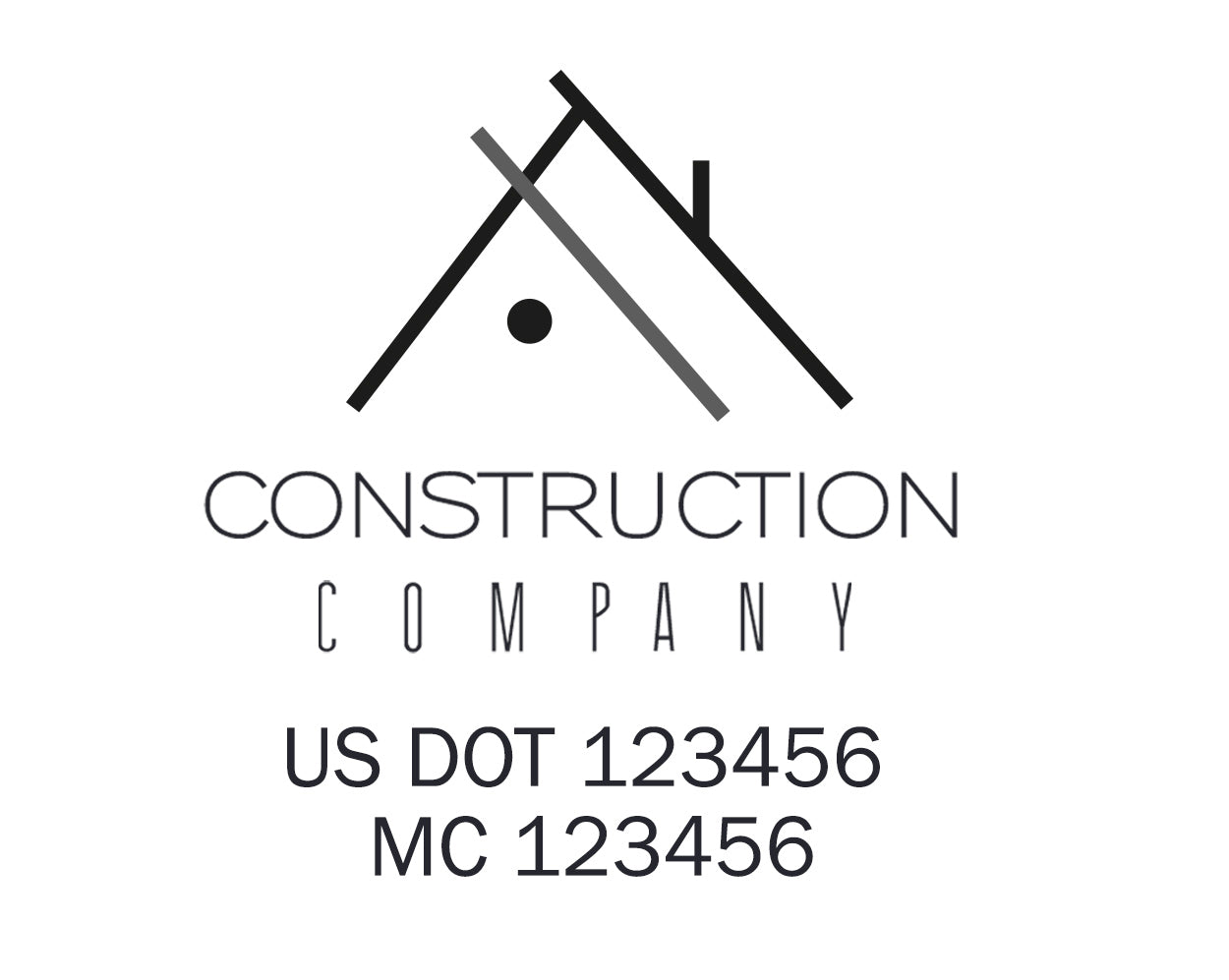 Construction company truck decal