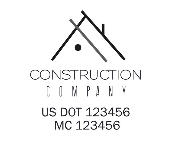 Construction company truck decal