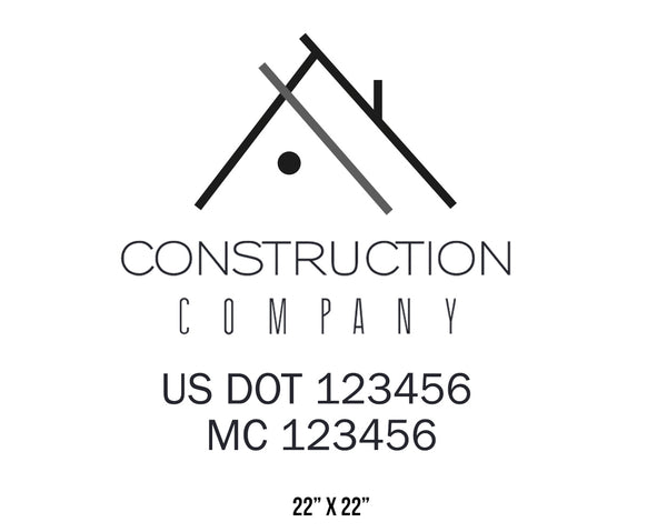 Construction company truck decal