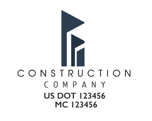 Construction company truck decal