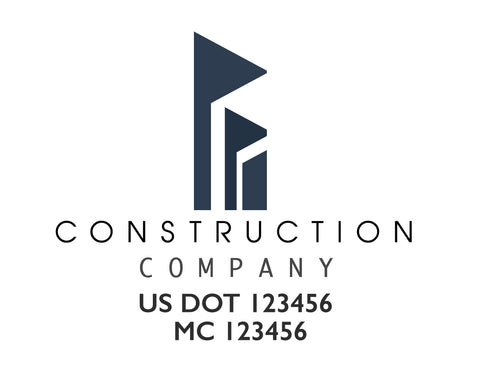 Construction company truck decal