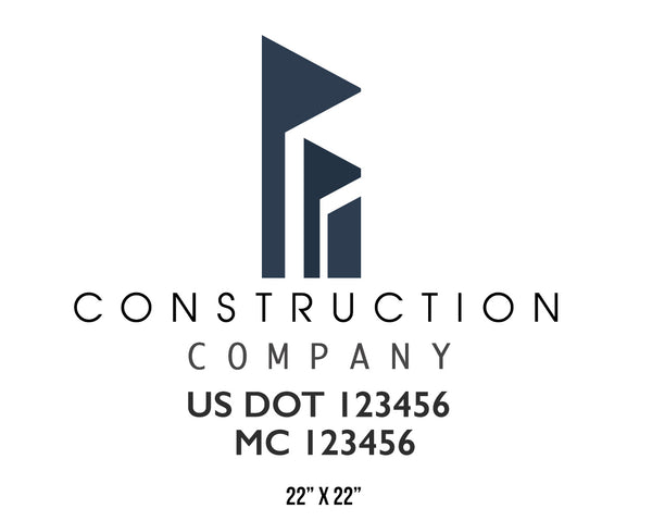 Construction company truck decal