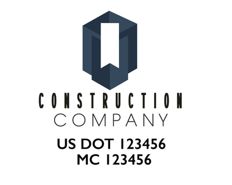 Construction company truck decal