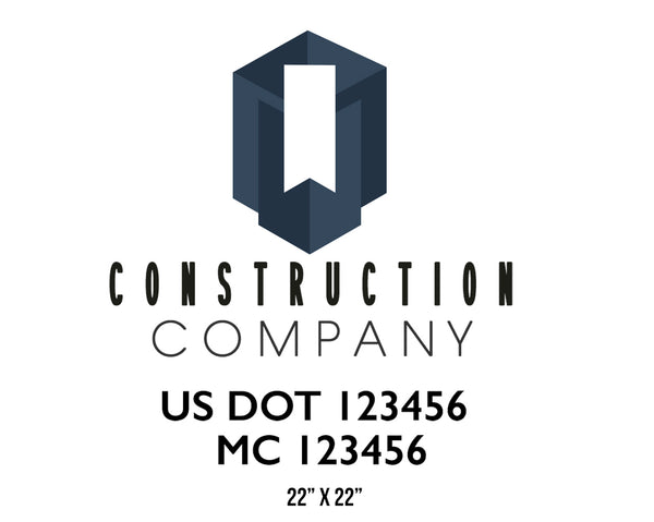 Construction company truck decal