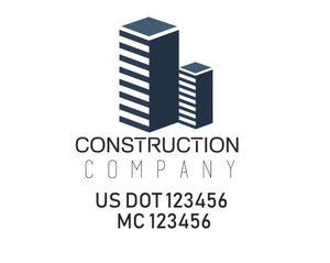 Construction company truck decal