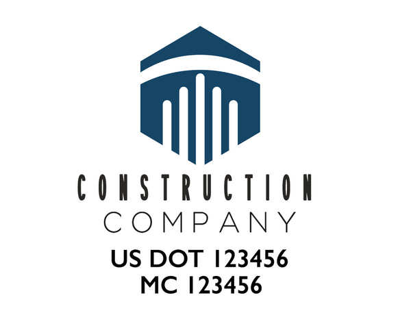 Construction company truck decal