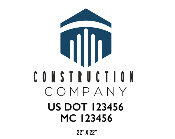 Construction company truck decal