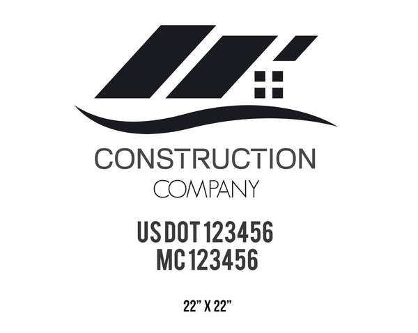 Construction company truck decal