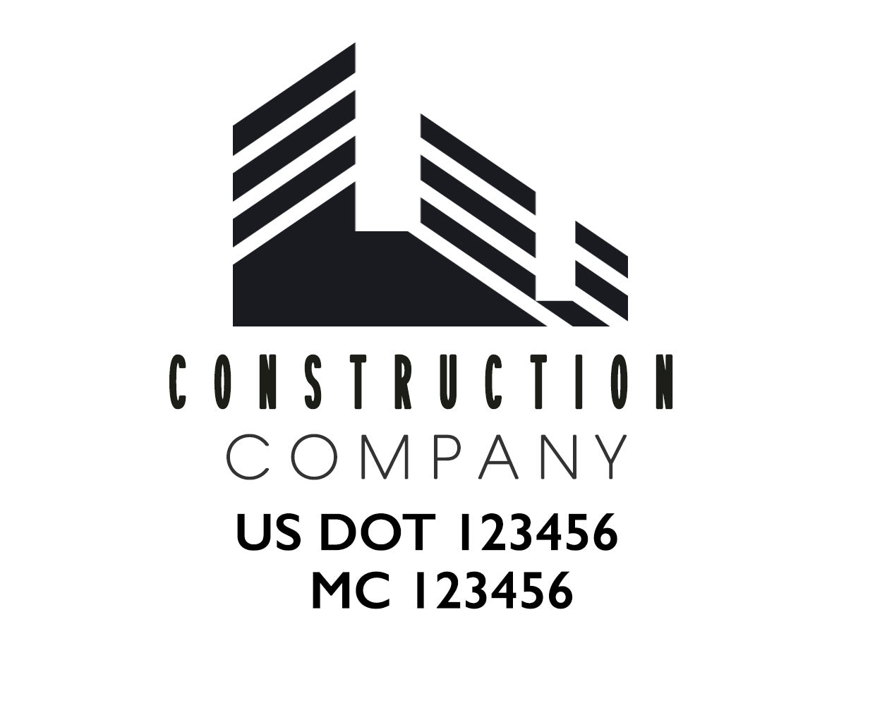 Construction company truck decal