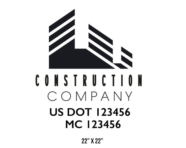 Construction company truck decal