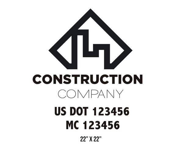 Construction company truck decal