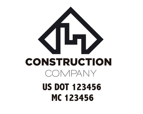 Construction company truck decal