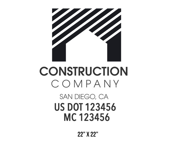 Construction company truck decal