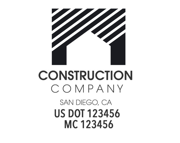 Construction company truck decal