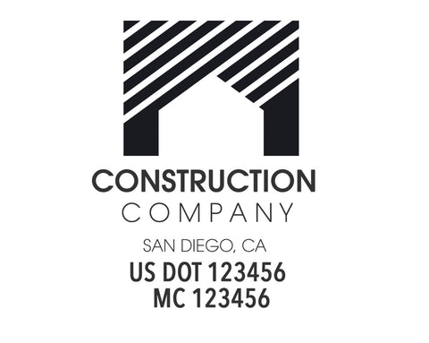 Construction company truck decal