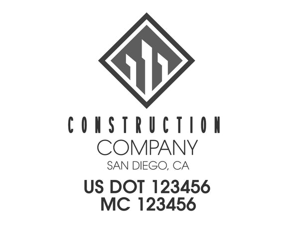 Construction company truck decal