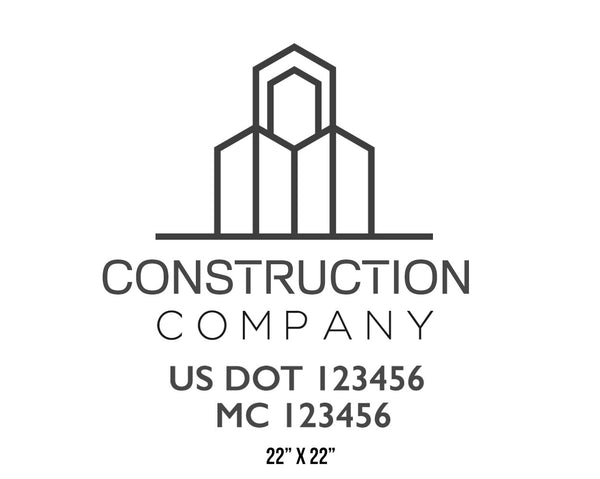 Construction company truck decal