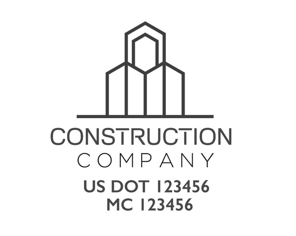 Construction company truck decal