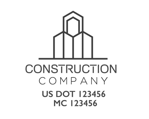 Construction company truck decal