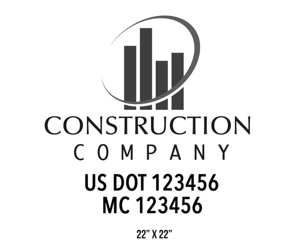 Construction company truck decal