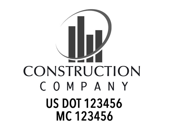 Construction company truck decal