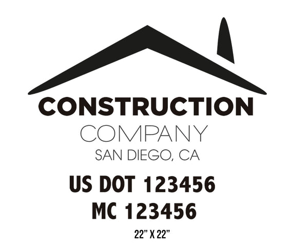 Construction company truck decal