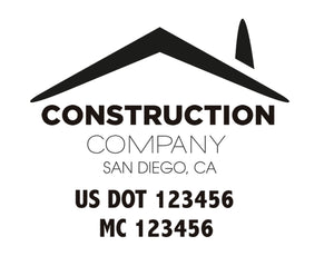 Construction company truck decal