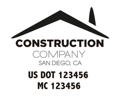 Construction company truck decal